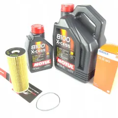 Olej silnikowy Motul 8100 X-cess SAE 5W-40 i filtr oleju Mahle OX 133 D.