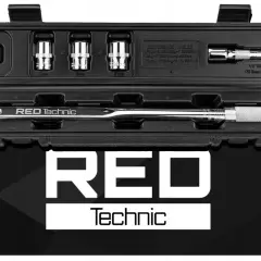 Zestaw kluczy dynamometrycznych RED Technic w czarnym etui.
