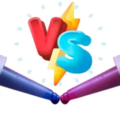 Dwa aplikatory kleju do gwintów (niebieski i fioletowy) z kroplami na końcach, symbol "VS".