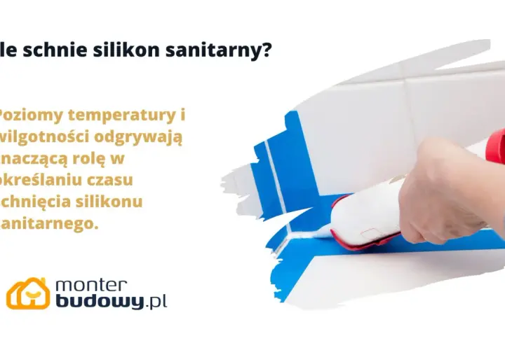 Dłoń z pistoletem do silikonu uszczelnia fugę między białymi płytkami.